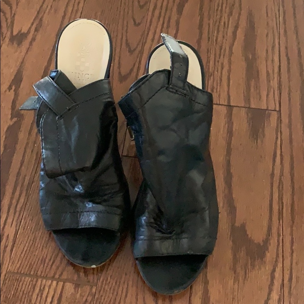 Black open toe heels